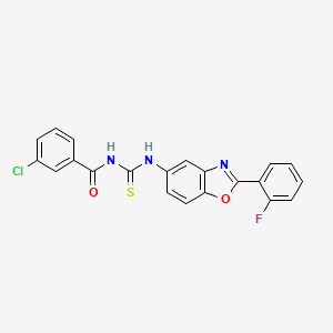 molecular formula C21H13ClFN3O2S B3707425 3-chloro-N-({[2-(2-fluorophenyl)-1,3-benzoxazol-5-yl]amino}carbonothioyl)benzamide 