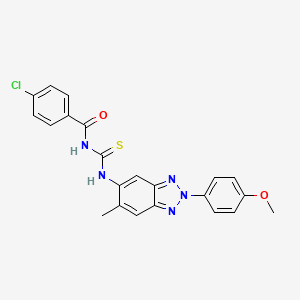 4-chloro-N-({[2-(4-methoxyphenyl)-6-methyl-2H-1,2,3-benzotriazol-5-yl]amino}carbonothioyl)benzamide