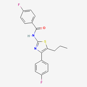 molecular formula C19H16F2N2OS B3707479 4-fluoro-N-[4-(4-fluorophenyl)-5-propyl-1,3-thiazol-2-yl]benzamide 