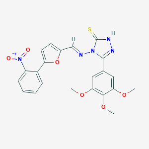 4-{[(5-{2-nitrophenyl}-2-furyl)methylene]amino}-5-(3,4,5-trimethoxyphenyl)-2,4-dihydro-3H-1,2,4-triazole-3-thione