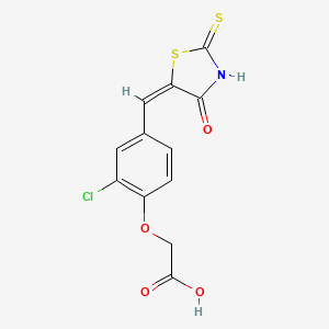 2-[2-chloro-4-[(E)-(4-oxo-2-sulfanylidene-1,3-thiazolidin-5-ylidene)methyl]phenoxy]acetic acid