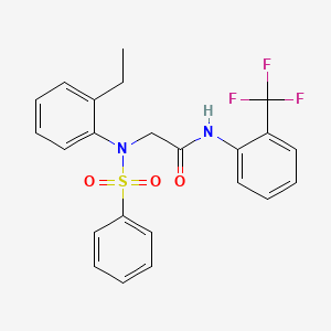 molecular formula C23H21F3N2O3S B3707494 N~2~-(2-ethylphenyl)-N~2~-(phenylsulfonyl)-N~1~-[2-(trifluoromethyl)phenyl]glycinamide 