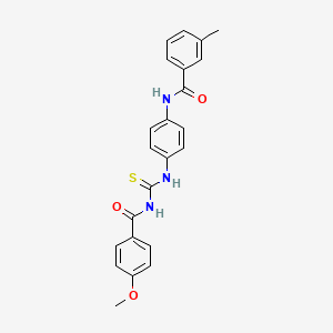 molecular formula C23H21N3O3S B3707499 N-[4-({[(4-methoxybenzoyl)amino]carbonothioyl}amino)phenyl]-3-methylbenzamide 