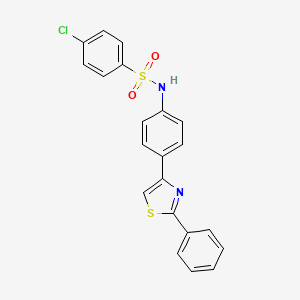 4-chloro-N-[4-(2-phenyl-1,3-thiazol-4-yl)phenyl]benzene-1-sulfonamide