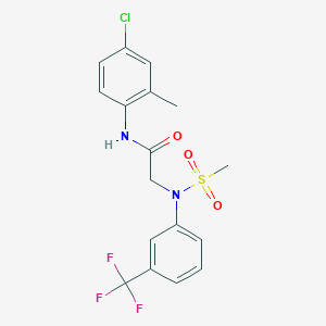 molecular formula C17H16ClF3N2O3S B3707521 N~1~-(4-chloro-2-methylphenyl)-N~2~-(methylsulfonyl)-N~2~-[3-(trifluoromethyl)phenyl]glycinamide 