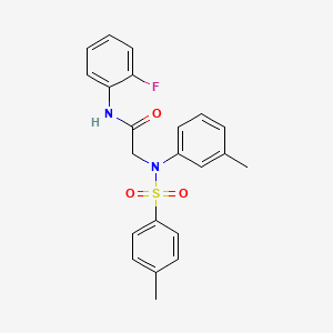 molecular formula C22H21FN2O3S B3707528 N~1~-(2-fluorophenyl)-N~2~-(3-methylphenyl)-N~2~-[(4-methylphenyl)sulfonyl]glycinamide 