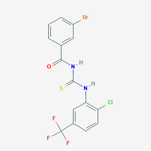 molecular formula C15H9BrClF3N2OS B3707544 3-bromo-N-{[2-chloro-5-(trifluoromethyl)phenyl]carbamothioyl}benzamide 