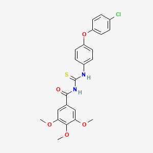 molecular formula C23H21ClN2O5S B3707568 N-{[4-(4-chlorophenoxy)phenyl]carbamothioyl}-3,4,5-trimethoxybenzamide 