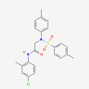 molecular formula C23H23ClN2O3S B3707571 N-(4-chloro-2-methylphenyl)-N~2~-(4-methylphenyl)-N~2~-[(4-methylphenyl)sulfonyl]glycinamide 