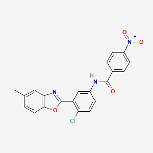 molecular formula C21H14ClN3O4 B3707582 N-[4-chloro-3-(5-methyl-1,3-benzoxazol-2-yl)phenyl]-4-nitrobenzamide 