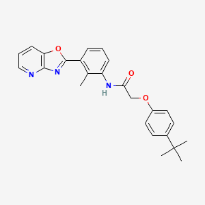 molecular formula C25H25N3O3 B3707588 2-(4-tert-butylphenoxy)-N-[2-methyl-3-([1,3]oxazolo[4,5-b]pyridin-2-yl)phenyl]acetamide 