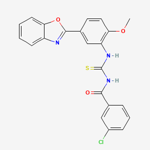 N-{[5-(1,3-benzoxazol-2-yl)-2-methoxyphenyl]carbamothioyl}-3-chlorobenzamide