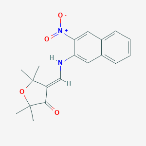 (4E)-2,2,5,5-tetramethyl-4-[[(3-nitronaphthalen-2-yl)amino]methylidene]oxolan-3-one