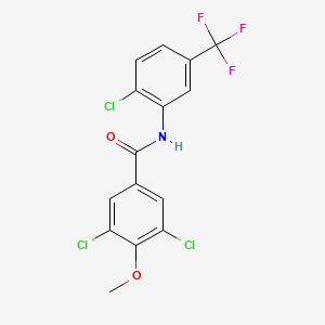 molecular formula C15H9Cl3F3NO2 B3707610 3,5-dichloro-N-[2-chloro-5-(trifluoromethyl)phenyl]-4-methoxybenzamide CAS No. 6425-25-8