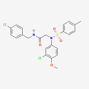 molecular formula C23H22Cl2N2O4S B3707613 N~1~-(4-chlorobenzyl)-N~2~-(3-chloro-4-methoxyphenyl)-N~2~-[(4-methylphenyl)sulfonyl]glycinamide 