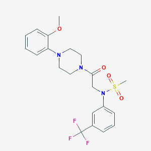 molecular formula C21H24F3N3O4S B3707631 N-{2-[4-(2-methoxyphenyl)-1-piperazinyl]-2-oxoethyl}-N-[3-(trifluoromethyl)phenyl]methanesulfonamide 