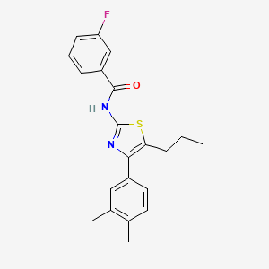 molecular formula C21H21FN2OS B3707651 N-[4-(3,4-dimethylphenyl)-5-propyl-1,3-thiazol-2-yl]-3-fluorobenzamide 