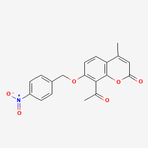 8-Acetyl-4-methyl-7-[(4-nitrophenyl)methoxy]chromen-2-one