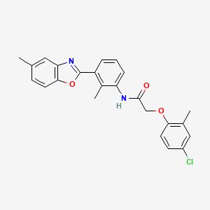 molecular formula C24H21ClN2O3 B3707682 2-(4-chloro-2-methylphenoxy)-N-[2-methyl-3-(5-methyl-1,3-benzoxazol-2-yl)phenyl]acetamide 