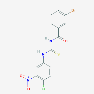 molecular formula C14H9BrClN3O3S B3707684 3-bromo-N-[(4-chloro-3-nitrophenyl)carbamothioyl]benzamide 