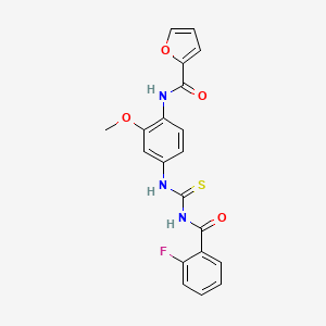 N-[4-({[(2-fluorophenyl)carbonyl]carbamothioyl}amino)-2-methoxyphenyl]furan-2-carboxamide