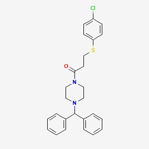 1-{3-[(4-chlorophenyl)thio]propanoyl}-4-(diphenylmethyl)piperazine