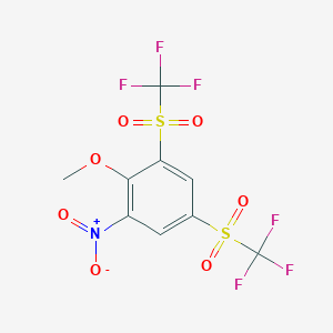 molecular formula C9H5F6NO7S2 B3707761 2-methoxy-1-nitro-3,5-bis[(trifluoromethyl)sulfonyl]benzene 