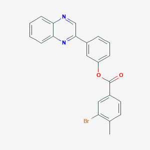 3-(Quinoxalin-2-yl)phenyl 3-bromo-4-methylbenzoate