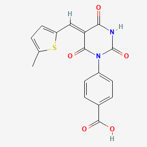 molecular formula C17H12N2O5S B3707786 4-[5-[(5-methyl-2-thienyl)methylene]-2,4,6-trioxotetrahydro-1(2H)-pyrimidinyl]benzoic acid 