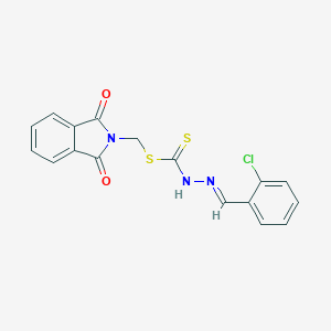 molecular formula C17H12ClN3O2S2 B370783 (1,3-dioxo-1,3-dihydro-2H-isoindol-2-yl)methyl 2-(2-chlorobenzylidene)hydrazinecarbodithioate 