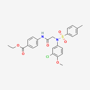 molecular formula C25H25ClN2O6S B3707860 ethyl 4-({N-(3-chloro-4-methoxyphenyl)-N-[(4-methylphenyl)sulfonyl]glycyl}amino)benzoate 