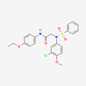 2-[N-(benzenesulfonyl)-3-chloro-4-methoxyanilino]-N-(4-ethoxyphenyl)acetamide