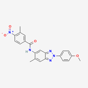 molecular formula C22H19N5O4 B3707882 N-[2-(4-methoxyphenyl)-6-methyl-2H-1,2,3-benzotriazol-5-yl]-3-methyl-4-nitrobenzamide 