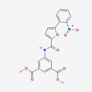 molecular formula C21H16N2O8 B3707890 Dimethyl 5-[[5-(2-nitrophenyl)furan-2-carbonyl]amino]benzene-1,3-dicarboxylate 