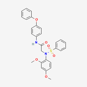 molecular formula C28H26N2O6S B3707893 N~2~-(2,4-dimethoxyphenyl)-N-(4-phenoxyphenyl)-N~2~-(phenylsulfonyl)glycinamide 