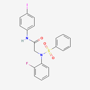 molecular formula C20H16FIN2O3S B3707897 N~2~-(2-fluorophenyl)-N~1~-(4-iodophenyl)-N~2~-(phenylsulfonyl)glycinamide 