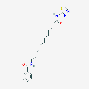 molecular formula C21H30N4O2S B370791 N-[12-oxo-12-(1,3,4-thiadiazol-2-ylamino)dodecyl]benzamide 