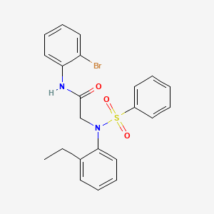 molecular formula C22H21BrN2O3S B3707913 N~1~-(2-bromophenyl)-N~2~-(2-ethylphenyl)-N~2~-(phenylsulfonyl)glycinamide 