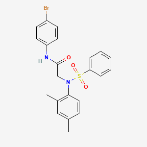 molecular formula C22H21BrN2O3S B3707917 N~1~-(4-bromophenyl)-N~2~-(2,4-dimethylphenyl)-N~2~-(phenylsulfonyl)glycinamide 