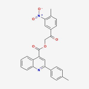 molecular formula C26H20N2O5 B3707937 2-(4-methyl-3-nitrophenyl)-2-oxoethyl 2-(4-methylphenyl)-4-quinolinecarboxylate 