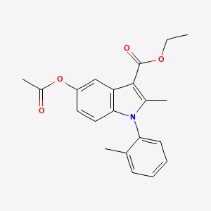 molecular formula C21H21NO4 B3707940 ethyl 5-(acetyloxy)-2-methyl-1-(2-methylphenyl)-1H-indole-3-carboxylate 