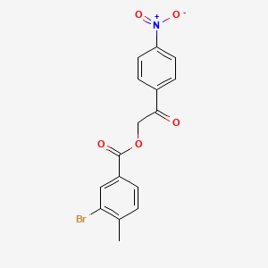 molecular formula C16H12BrNO5 B3707946 2-(4-nitrophenyl)-2-oxoethyl 3-bromo-4-methylbenzoate 