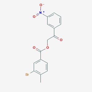 2-(3-nitrophenyl)-2-oxoethyl 3-bromo-4-methylbenzoate