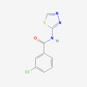 molecular formula C9H6ClN3OS B370800 3-chloro-N-(1,3,4-thiadiazol-2-yl)benzamide 