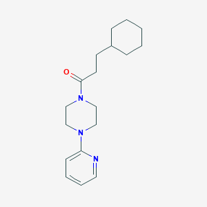 molecular formula C18H27N3O B3708018 3-CYCLOHEXYL-1-[4-(2-PYRIDYL)PIPERAZINO]-1-PROPANONE 