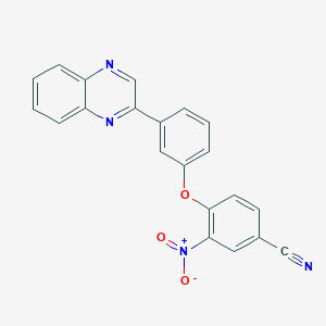 molecular formula C21H12N4O3 B3708027 3-nitro-4-[3-(2-quinoxalinyl)phenoxy]benzonitrile 