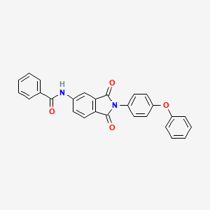 molecular formula C27H18N2O4 B3708046 N-[1,3-dioxo-2-(4-phenoxyphenyl)-2,3-dihydro-1H-isoindol-5-yl]benzamide 