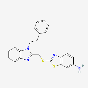 molecular formula C23H20N4S2 B3708050 2-[[1-(2-Phenylethyl)benzimidazol-2-yl]methylsulfanyl]-1,3-benzothiazol-6-amine 