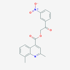 molecular formula C20H16N2O5 B3708062 2-(3-nitrophenyl)-2-oxoethyl 2,8-dimethyl-4-quinolinecarboxylate 