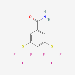 molecular formula C9H5F6NOS2 B3708068 3,5-Bis(trifluoromethylsulfanyl)benzamide 